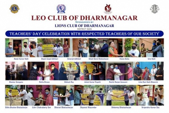 Dharmanagar : Leo Club gifted saplings to retired teachers on Teachers Day